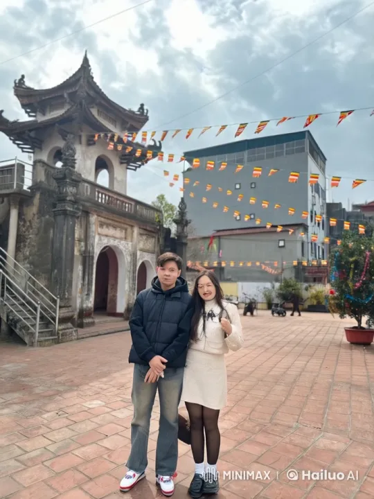Historical Temple Kungfu Performance by Dynamic Duo – AI Generated Video | Hailuo AI