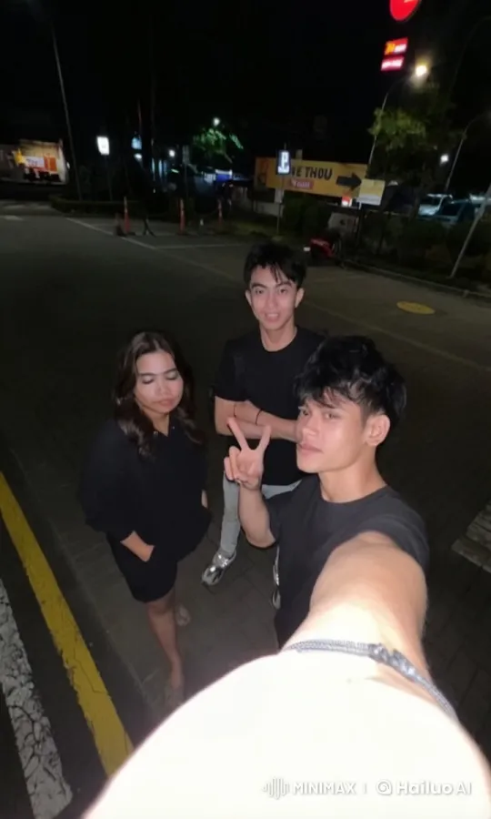 Nighttime Kungfu Display by Friends in Street Scene – AI Generated Video | Hailuo AI