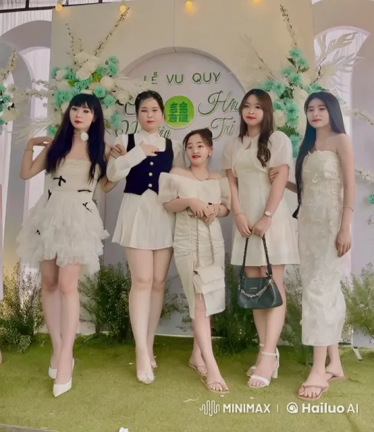 Elegant Bridesmaids Surprise with Playful Kung Fu Poses – AI Generated Video | Hailuo AI