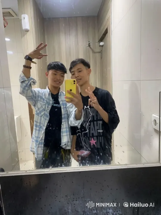 Young Friends Perform Kung Fu in Restroom Selfie – AI Generated Video | Hailuo AI