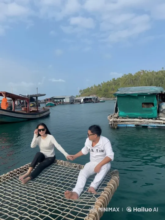 Coastal Martial Arts Display on Floating Raft – AI Generated Video | Hailuo AI