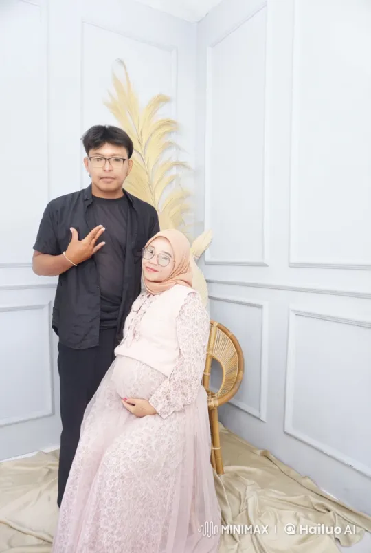 Man Practices Kungfu in Tranquil Room with Pregnant Woman – AI Generated Video | Hailuo AI