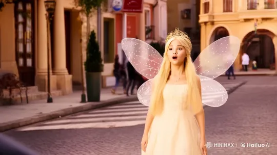 Young Woman Surprised by Doppelgänger in Enchanted Street Encounter – AI Generated Video | Hailuo AI