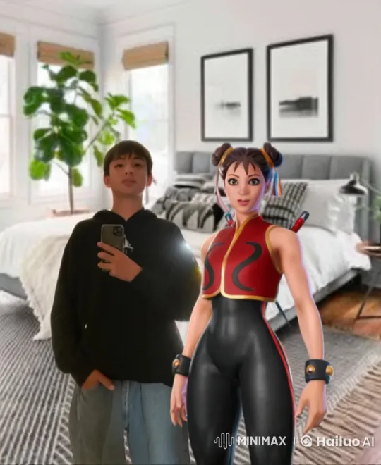 Boy and Girl Share Sweet Moment in Minimalist Bedroom – AI Generated Video | Hailuo AI