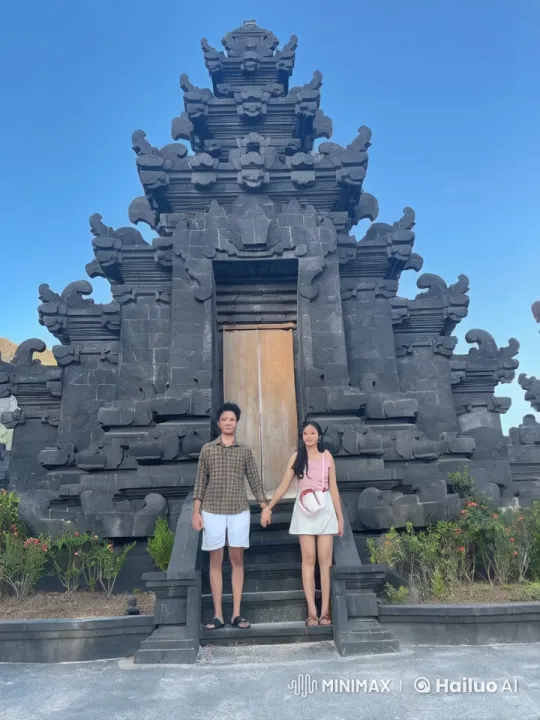 Couple's Romantic Kung Fu Duel in Front of Temple – AI Generated Video | Hailuo AI