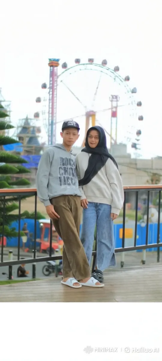 Kung Fu Duo Showcases Skills at Amusement Park – AI Generated Video | Hailuo AI