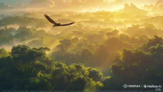 Jatayu's Majestic Flight at Sunrise in Live2D Animation – AI Generated Video | Hailuo AI