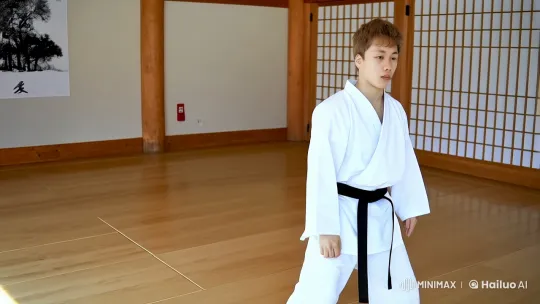 Young Martial Artist Practices in Traditional Dojo – AI Generated Video | Hailuo AI