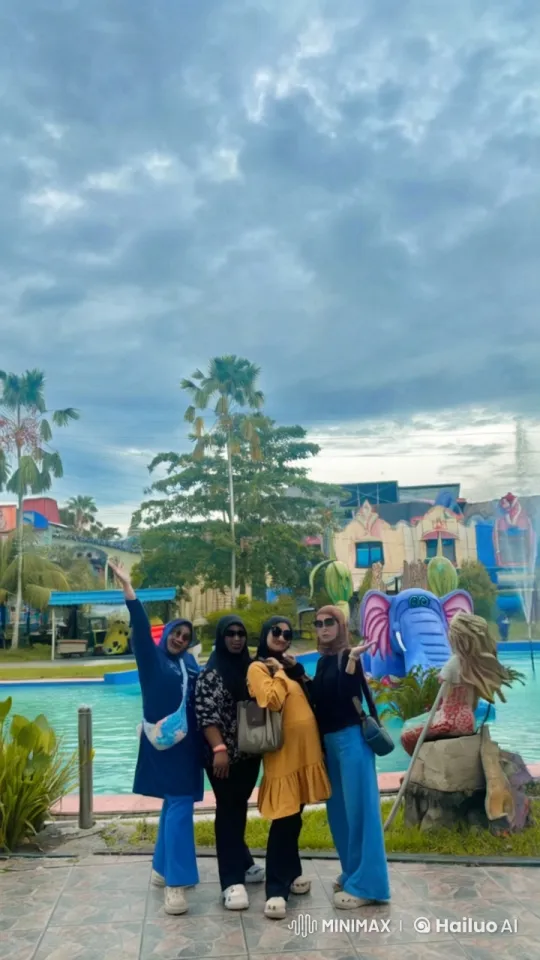 Women Perform Dynamic Kung Fu in Amusement Park Setting – AI Generated Video | Hailuo AI