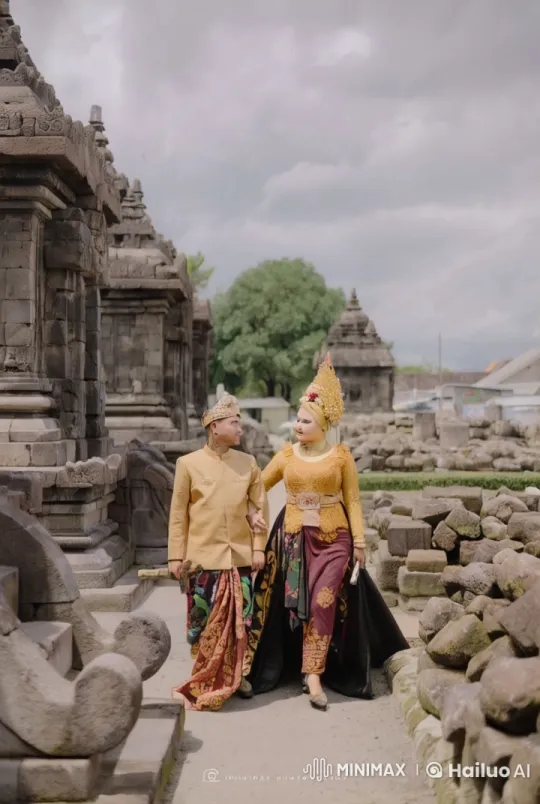 Traditional Couple Showcases Martial Arts in Ancient Temple – AI Generated Video | Hailuo AI