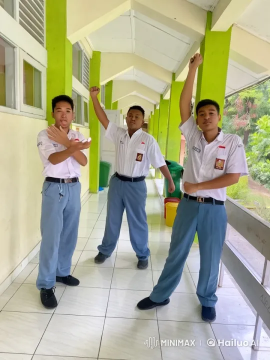 Young Men Perform Kungfu in School Hallway – AI Generated Video | Hailuo AI