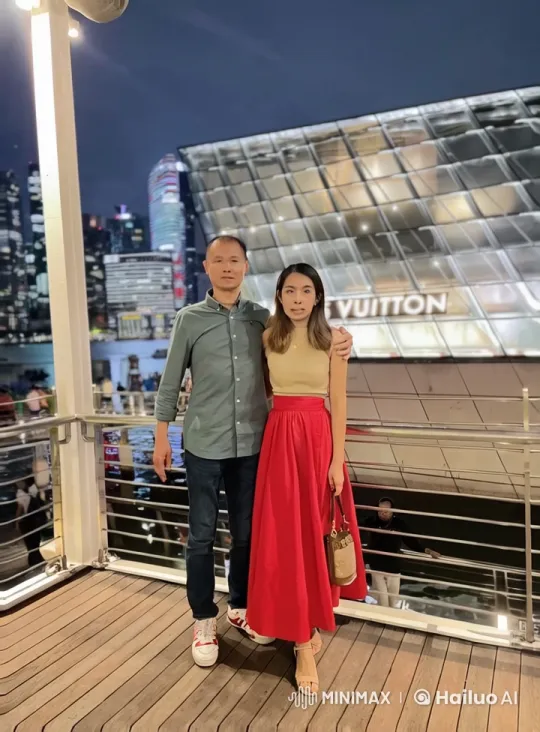 Couple on Deck with Cityscape Background – AI Generated Video | Hailuo AI