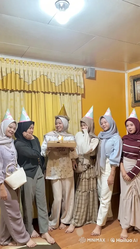 Girls Celebrate Birthday with Laughter and Playful Kungfu Poses – AI Generated Video | Hailuo AI