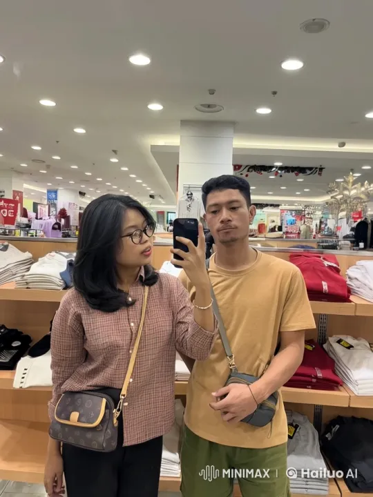 Couple Playfully Poses and Fights Kungfu in Clothing Store – AI Generated Video | Hailuo AI