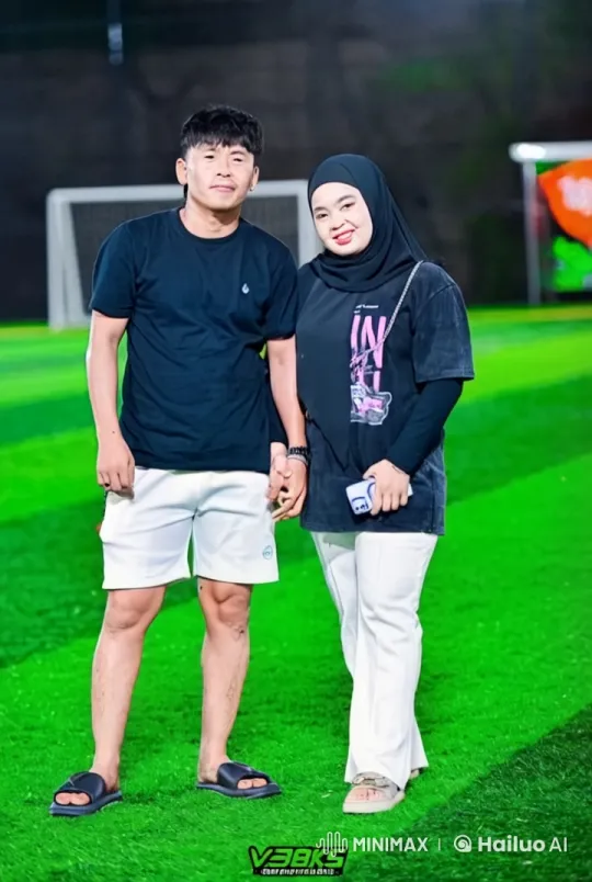 Couple Performs Synchronized Kung Fu on Soccer Field – AI Generated Video | Hailuo AI