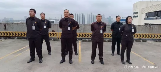 Security Officers Perform Synchronized Kungfu on Rooftop – AI Generated Video | Hailuo AI