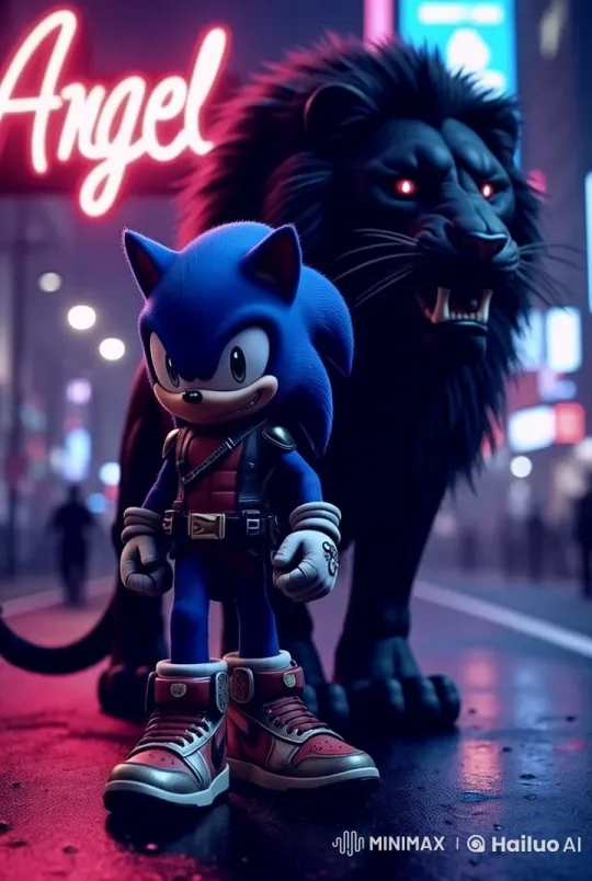 Sonic and the Black Lion: Neon Night Adventure – AI Generated Video | Hailuo AI