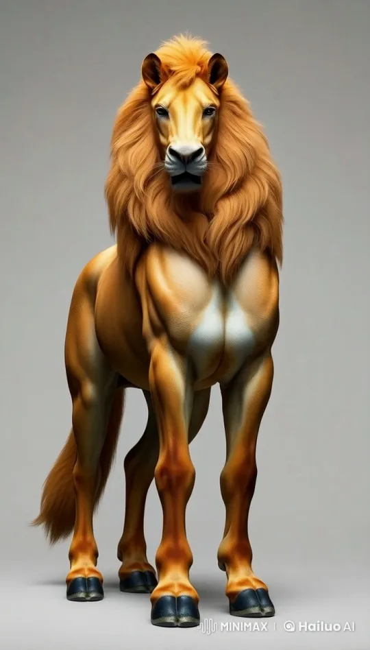 Graceful Run of Majestic Lion-Horse Hybrid in Live2D Animation – AI Generated Video | Hailuo AI