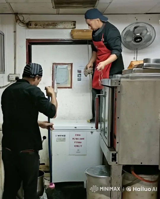 Kitchen Kung Fu: Playful Mock Fight Scene – AI Generated Video | Hailuo AI
