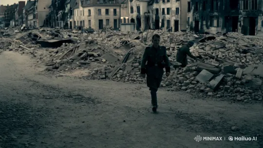 German Soldier's Solitary Journey Through War Ruins – AI Generated Video | Hailuo AI
