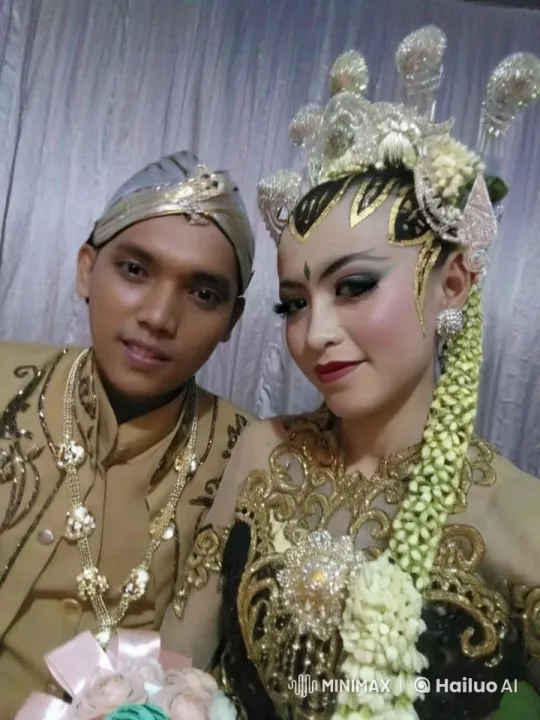 Indonesian Couple's Passionate Wedding Kiss in Traditional Attire – AI Generated Video | Hailuo AI
