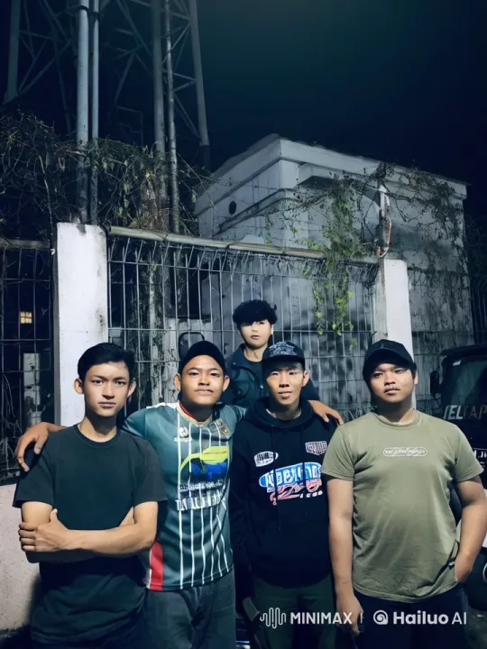 Nighttime Kungfu Demonstration by Five Men – AI Generated Video | Hailuo AI