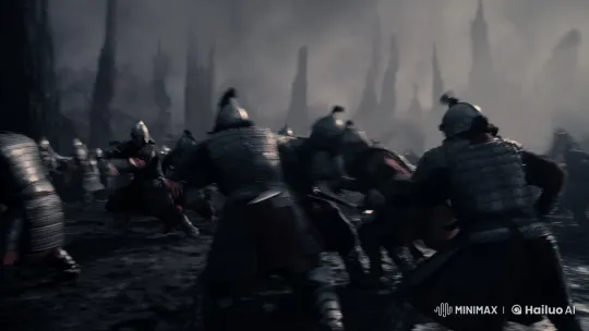 Atmospheric Battle: Warriors in Chaotic Combat – AI Generated Video | Hailuo AI