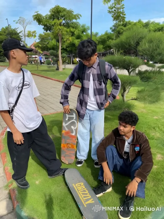 Skateboarders Blend Martial Arts in Park – AI Generated Video | Hailuo AI