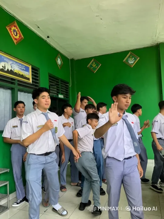 Students Practice Martial Arts in School Setting – AI Generated Video | Hailuo AI