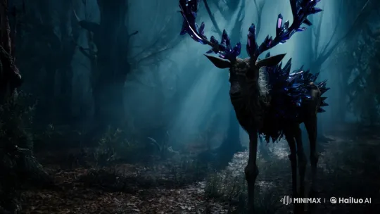 Shadowstag's Majestic-Monstrous Spectral Deer in Haunting Forest – AI Generated Video | Hailuo AI