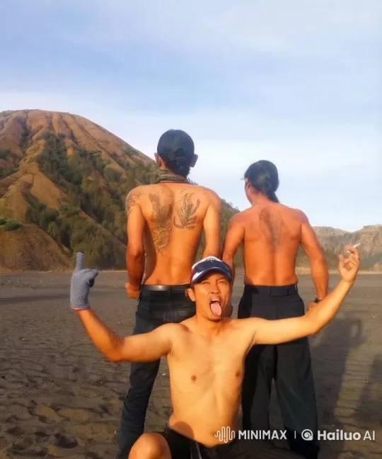 Shirtless Men Practice Kungfu in Mountainous Setting – AI Generated Video | Hailuo AI