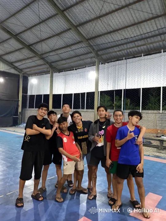 Friends Practice Kung Fu in Indoor Sports Court – AI Generated Video | Hailuo AI