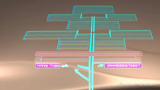 Visualizing Data Retrieval through a B+ Tree Animation – AI Generated Video | Hailuo AI