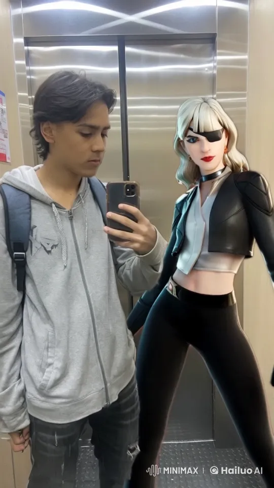 Young Couple Shares Intimate Kiss in Elevator – AI Generated Video | Hailuo AI