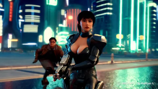 Female Bounty Hunter Showcases Style in Futuristic Sci-Fi Scene – AI Generated Video | Hailuo AI