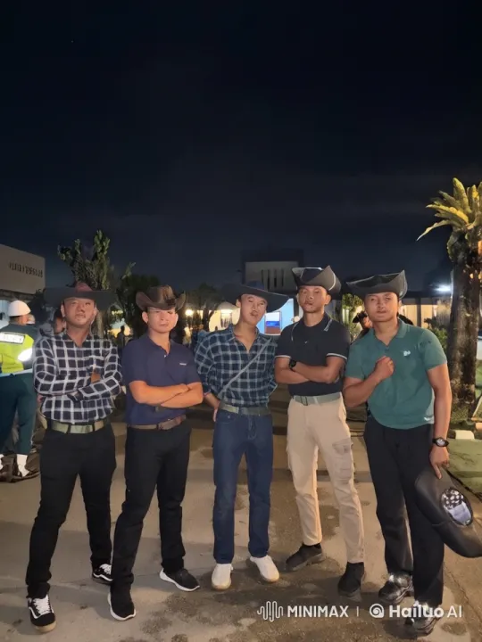 Nighttime Kung Fu Display by Five Men – AI Generated Video | Hailuo AI