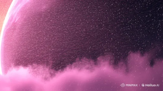 Pink Snowfall on Alien Planet in Andromeda Galaxy – AI Generated Video | Hailuo AI