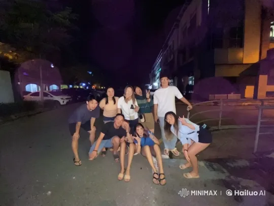 Urban Kungfu: Dynamic Group Performance in the Night – AI Generated Video | Hailuo AI