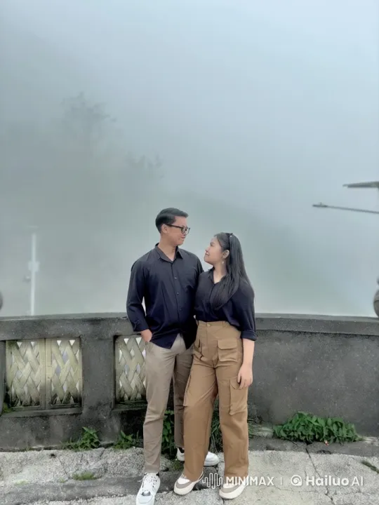 Couple Performs Synchronized Kungfu in Misty Landscape – AI Generated Video | Hailuo AI