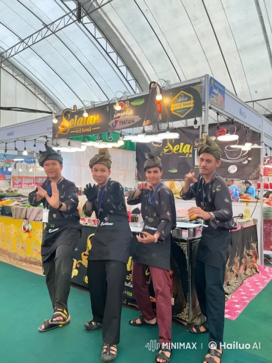Vibrant Selatan Stall Showcases Halal Food with Energetic Staff – AI Generated Video | Hailuo AI