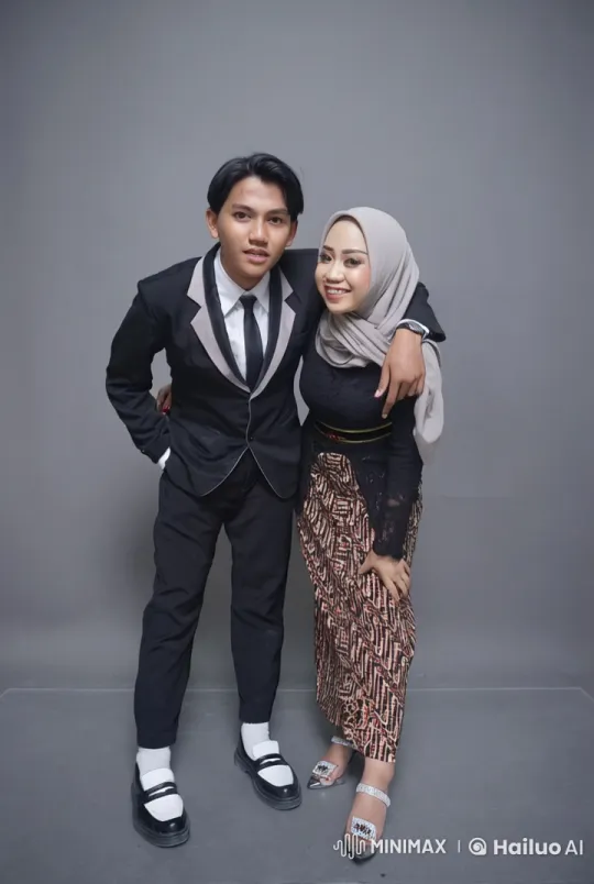 Portrait Session: Young Couple in Elegant Attire – AI Generated Video | Hailuo AI