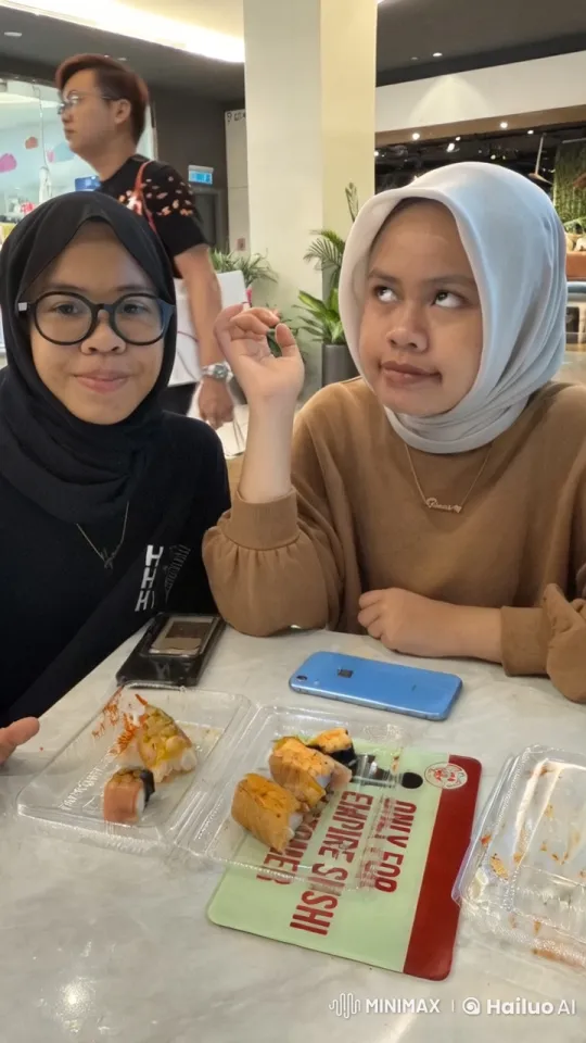 Hijab-Wearing Women Engage in Kung Fu at Food Court – AI Generated Video | Hailuo AI