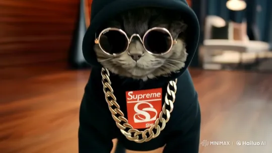 Stylish Dog in Supreme Hoodie Dances to Music – AI Generated Video | Hailuo AI