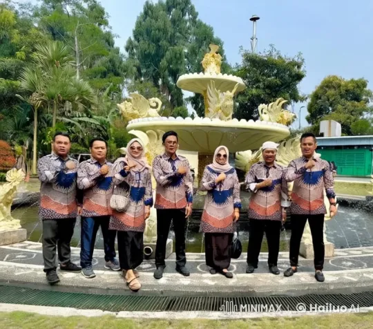 Traditional Batik Attire and Kung Fu Display by Fountain – AI Generated Video | Hailuo AI