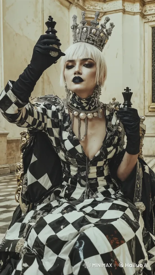 Regal Chess Diva in Luxurious Lounge Setting – AI Generated Video | Hailuo AI