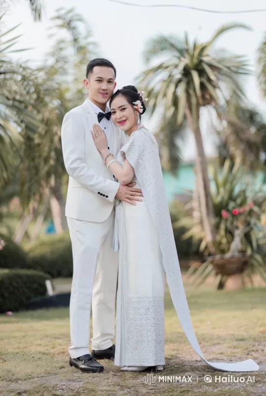 Bride and Groom Showcase Martial Arts in Garden Wedding Scene – AI Generated Video | Hailuo AI