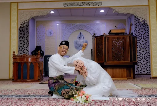 Traditional Attire Fight Scene in Ornate Hall – AI Generated Video | Hailuo AI