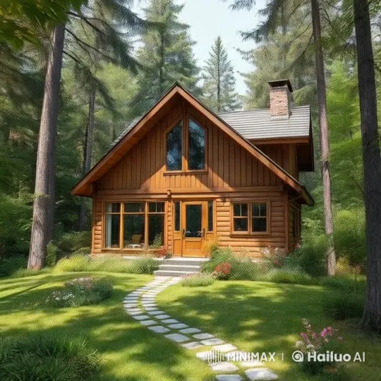 Rustic Cabin in Serene Forest with Live2D Animation – AI Generated Video | Hailuo AI