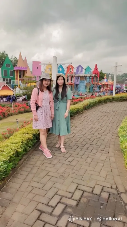 Colorful Park Kungfu Display by Two Women in Summer Dresses – AI Generated Video | Hailuo AI