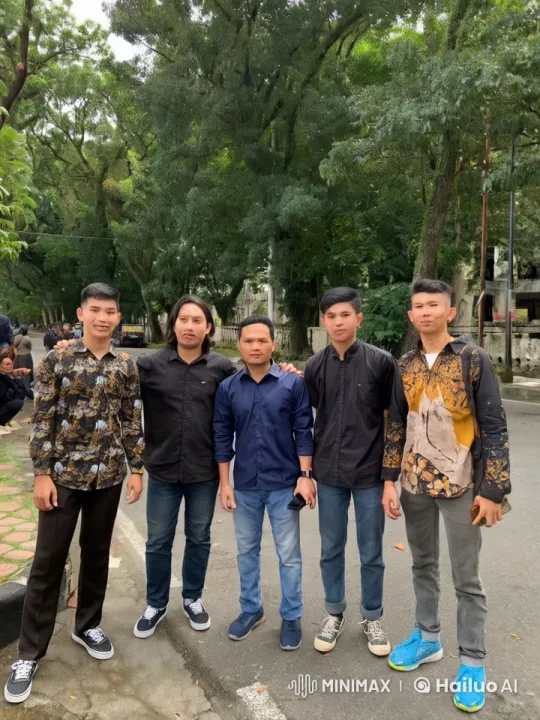 Young Men Perform Impressive Kung Fu on Tree-Lined Street – AI Generated Video | Hailuo AI
